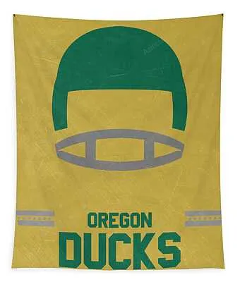 Oregon Ducks Vintage Football Art Joe Hamilton Tapestry