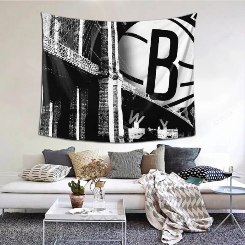 Decorative Wall Tapestry Brooklyn Nets tapestry -156753