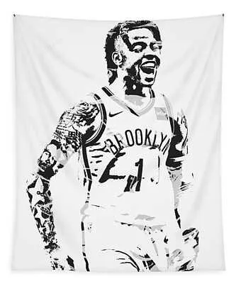 Dangelo Russell Brooklyn Nets Pixel Art 51 Joe Hamilton Tapestry
