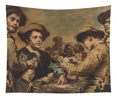 Card Players Art Theodule Ribot French Tapestry