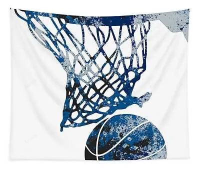 Dallas Mavericks Basketball Hoop Abstract Art 1000 Joe Hamilton Tapestry