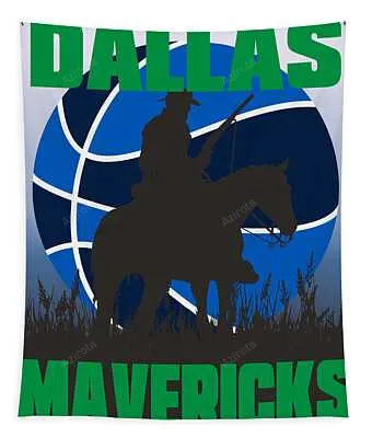 Dallas Mavericks Basketball Art Joe Hamilton Tapestry