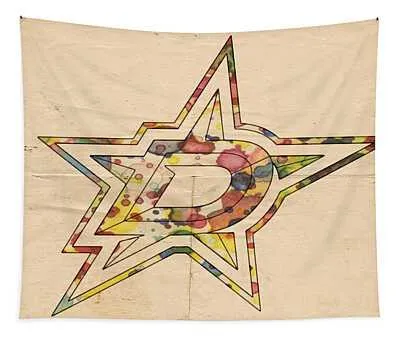 Dallas Stars Logo Poster Florian Rodarte Tapestry