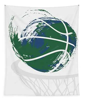 Jazz Abstract Basketball Design 3 Joe Hamilton Tapestry