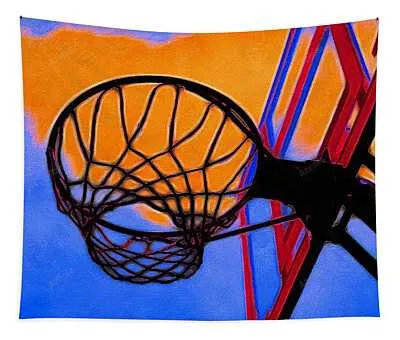 Hoop In Orange Red And Blue Jill Rose Tapestry