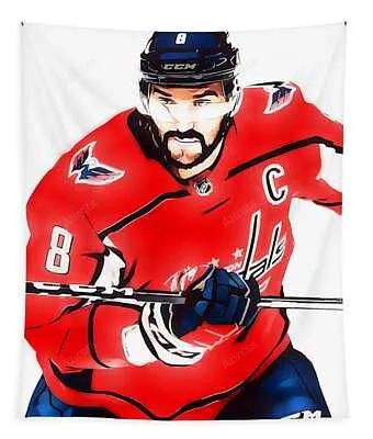 Alex Ovechkin Washington Capitals Watercolor Strokes Pixel Art 108 Joe Hamilton Tapestry