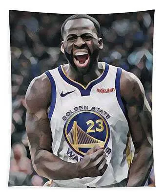 Draymond Green Golden State Warriors Abstract Art 2 Joe Hamilton Tapestry