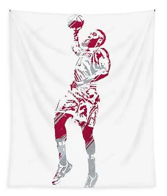James Harden Houston Rockets Watercolor Strokes Pixel Art 3 Joe Hamilton Tapestry