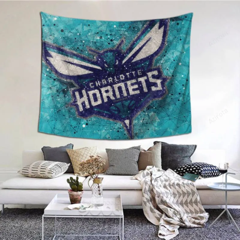 Durable Charlotte Hornets tapestry -155002 For Beach Shawl- Scarf- Blanket