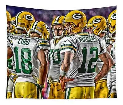 Green Bay Packers Team Art 2 Joe Hamilton Tapestry