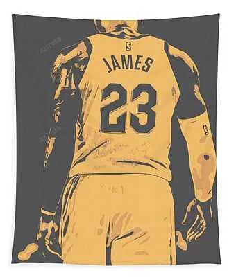 Lebron James Cleveland Cavaliers Shadows Art 2 Joe Hamilton Tapestry