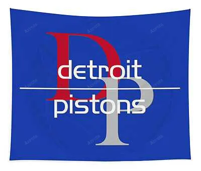 Detroit Pistons Letter And Team Abstract Art 10 Joe Hamilton Tapestry