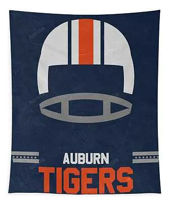 Auburn Tigers Vintage Football Art Joe Hamilton Tapestry