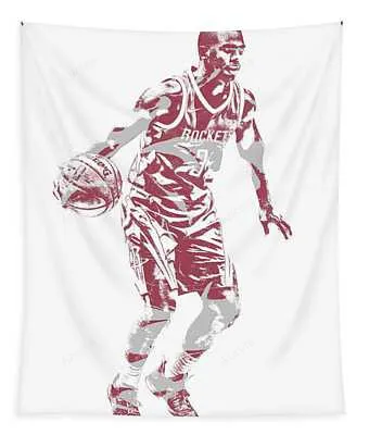 Chris Paul Houston Rockets Pixel Art 7 Joe Hamilton Tapestry