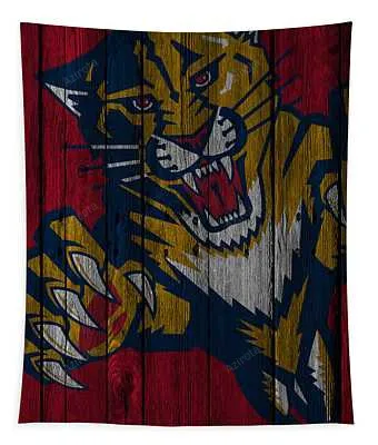 Florida Panthers Wood Fence Joe Hamilton Tapestry