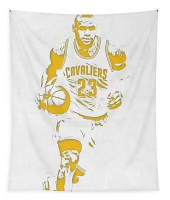 Lebron James Cleveland Cavaliers Pixel Art 5 Joe Hamilton Tapestry