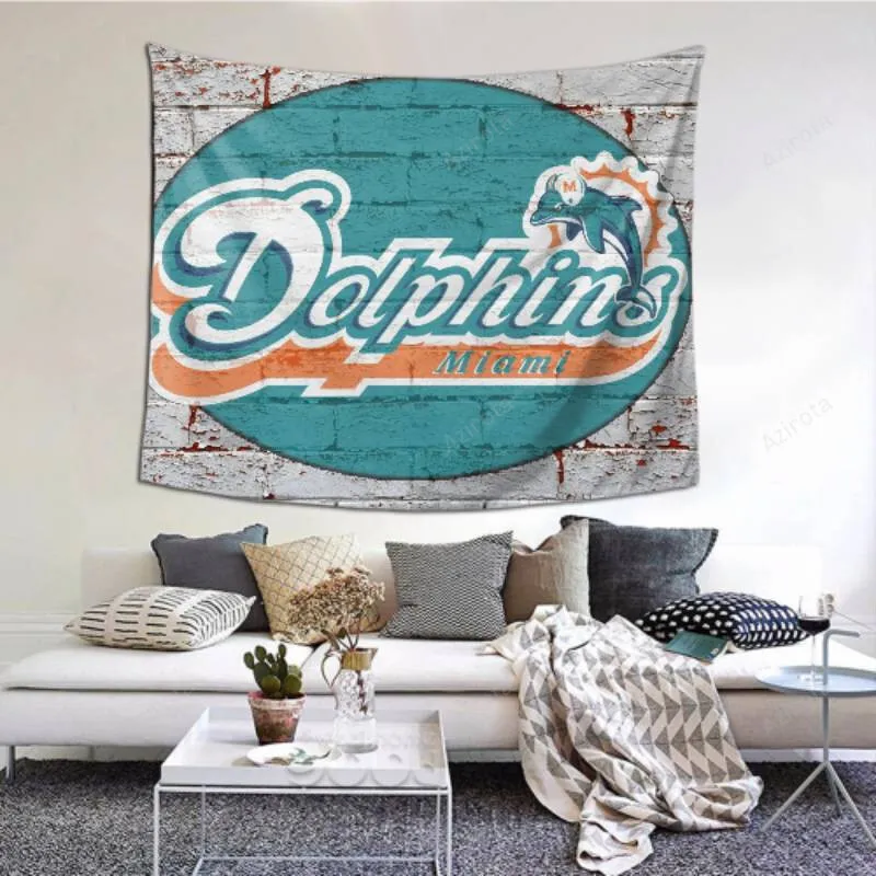 Dorm Decor Miami Dolphins tapestry -151134 For Living Room Bedroom