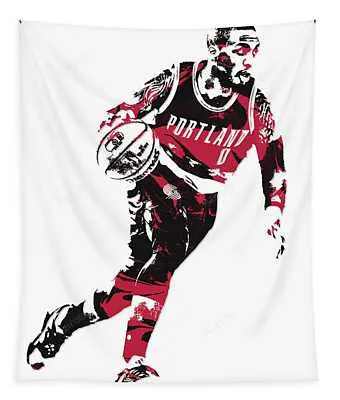 Damian Lillard Portland Trail Blazers Pixel Art 11 Joe Hamilton Tapestry