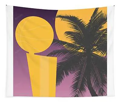 Los Angeles Lakers Champions Art Joe Hamilton Tapestry
