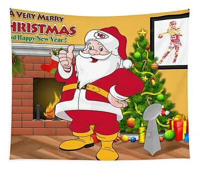 Kansas City Chiefs Santa Claus 2 Joe Hamilton Tapestry