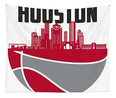 Houston City Basketball Art 2 Joe Hamilton Tapestry
