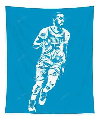 Kemba Walker Charlotte Hornets T Shirt Apparel Pixel Art 1 Joe Hamilton Transparent Tapestry