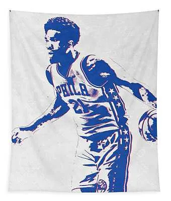 Joel Embiid Philadelphia Sixers Pixel Art Joe Hamilton Tapestry