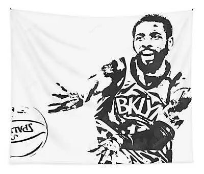 Kyrie Irving Brooklyn Nets Watercolor Strokes Pixel Art 6 Joe Hamilton Tapestry