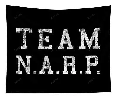 Distressed Team Narp White College Mascot Designs Transparent Tapestry