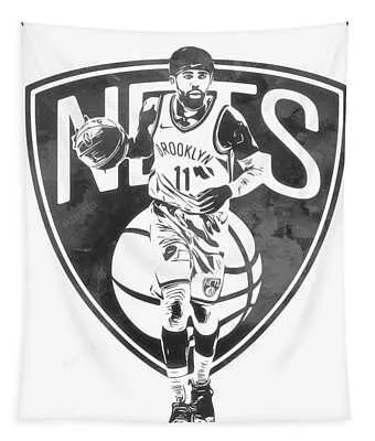 Kyrie Irving Brooklyn Nets Watercolor Strokes Pixel Art 100 Joe Hamilton Tapestry