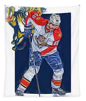 Jaromir Jagr Florida Panthers Oil Art Series 3 Joe Hamilton Tapestry