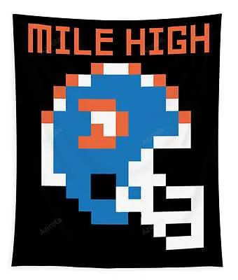 Broncos Mile High 8 Bit Trung Dinh Art Tapestry