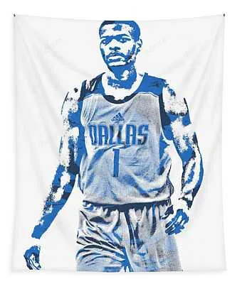 Dennis Smith Jr Dallas Mavericks Pixel Art 3 Joe Hamilton Tapestry