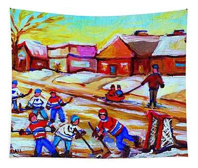 Lets Play Hockey Carole Spandau Tapestry
