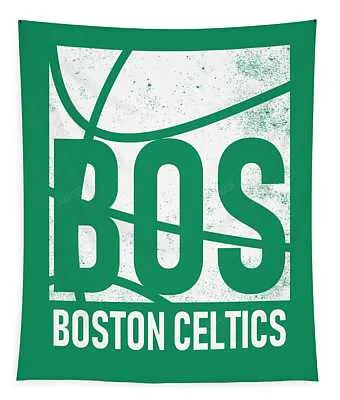 Boston Celtics City Poster Art Joe Hamilton Tapestry