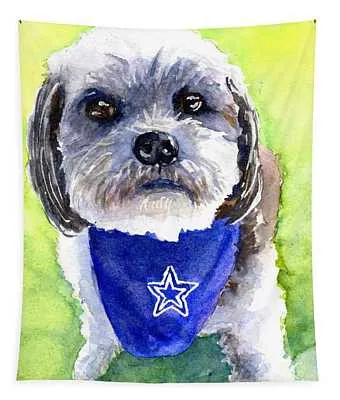 Dallas Cowboys Fan Carlin Blahnik Carlinartwatercolor Tapestry