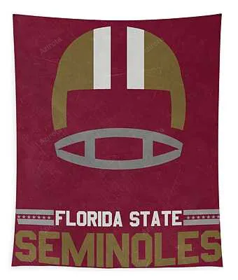 Florida State Seminoles Vintage Football Art Joe Hamilton Tapestry