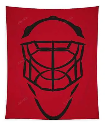 Chicago Blackhawks Goalie Mask Joe Hamilton Tapestry