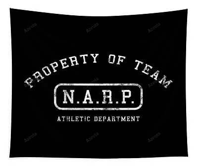 Distressed Property Of Team Narp White College Mascot Designs Transparent Tapestry