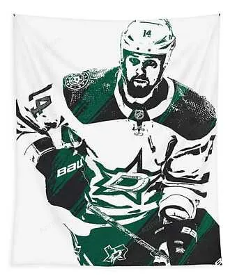 Jamie Benn Dallas Stars Watercolor Strokes Pixel Art 100 Joe Hamilton Tapestry