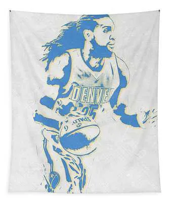 Kenneth Faried Denver Nuggets Pixel Art Joe Hamilton Tapestry