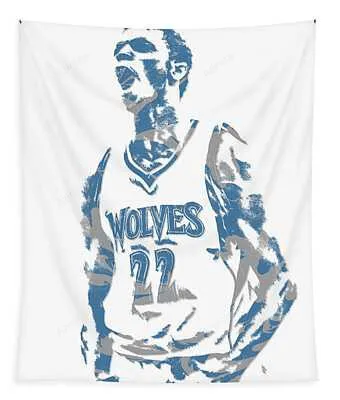 Andrew Wiggins Minnesota Timberwolves Pixel Art 1 Joe Hamilton Tapestry
