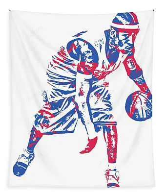 Allen Iverson Philadelphia 76Ers Pixel Art 17 Joe Hamilton Tapestry