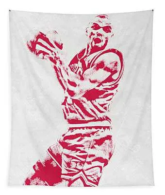 Charles Barkley Philadelphia Sixers Pixel Art Joe Hamilton Tapestry