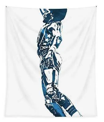 Julius Erving New Jersey Nets Watercolor Strokes Pixel Art 200 Joe Hamilton Tapestry