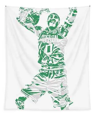 Jayson Tatum Boston Celtics Pixel Art 11 Joe Hamilton Tapestry