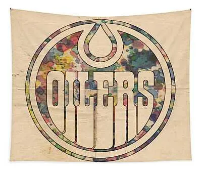 Edmonton Oilers Hockey Poster Florian Rodarte Tapestry
