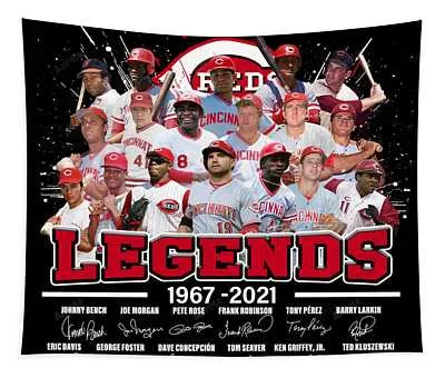 Cincinnati Reds Legends 1967 2021 Thank You For The Memories Signatures Th Transparent Tapestry