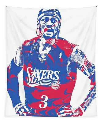 Allen Iverson Philadelphia 76Ers Pixel Art 15 Joe Hamilton Tapestry