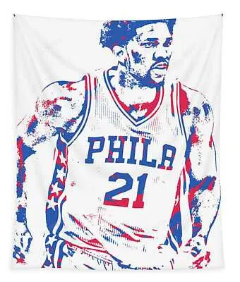 Joel Embiid Philadelphia Sixers Pixel Art 12 Joe Hamilton Tapestry